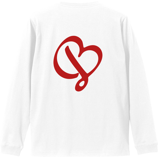 Heart Line ロングスリーブTシャツ(ホワイト×レッド)