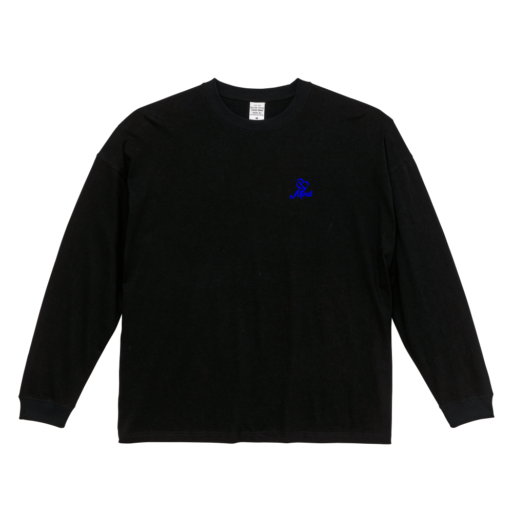 B Mind ロゴ ロングスリーブTシャツ（ブラックロゴブルー）